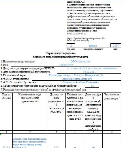 Советы по заполнению заявления на подтверждение основного вида деятельности в ФСС